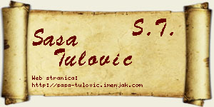 Saša Tulović vizit kartica